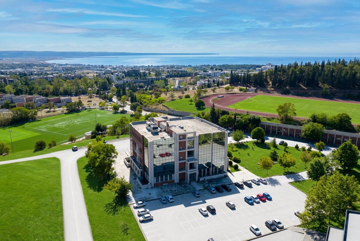 Aerial view of the Thermi campus, Thessaloniki